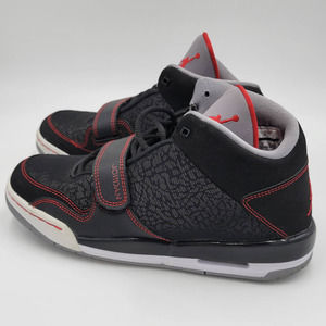 Nike Jordan Black Red Cement Flight Club Basketball Shoes (602662-004), 6.5Y